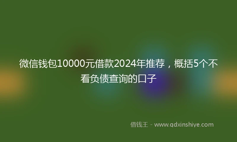 微信钱包10000元借款2024年推荐，概括5个不看负债查询的口子