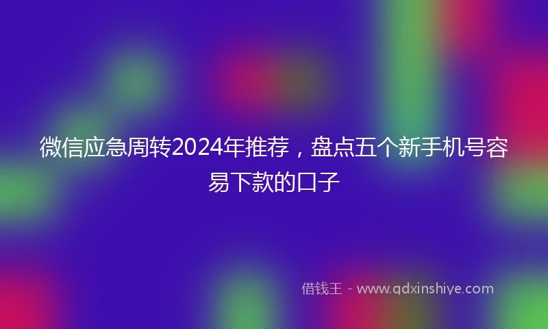 微信应急周转2024年推荐,盘点五个新手机号容易下款的口子