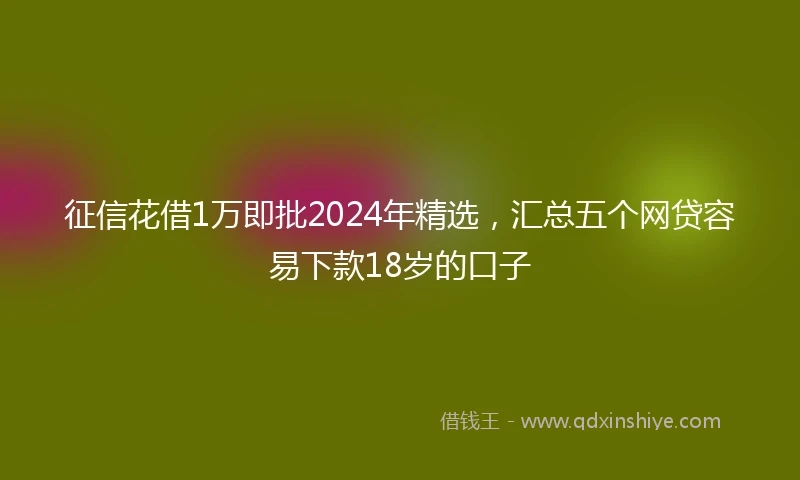 征信花借1万即批2024年精选，汇总五个网贷容易下款18岁的口子