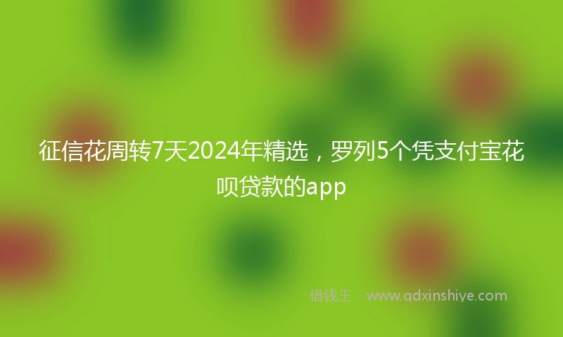 征信花周转7天2024年精选，罗列5个凭支付宝花呗贷款的app