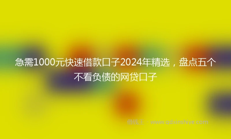 急需1000元快速借款口子2024年精选，盘点五个不看负债的网贷口子