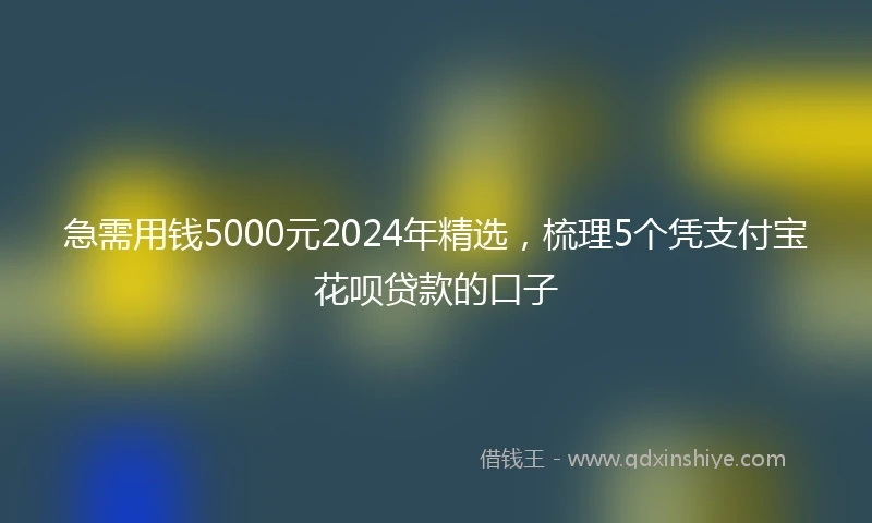 急需用钱5000元2024年精选，梳理5个凭支付宝花呗贷款的口子