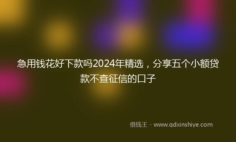 急用钱花好下款吗2024年精选,分享五个小额贷款不查征信的口子