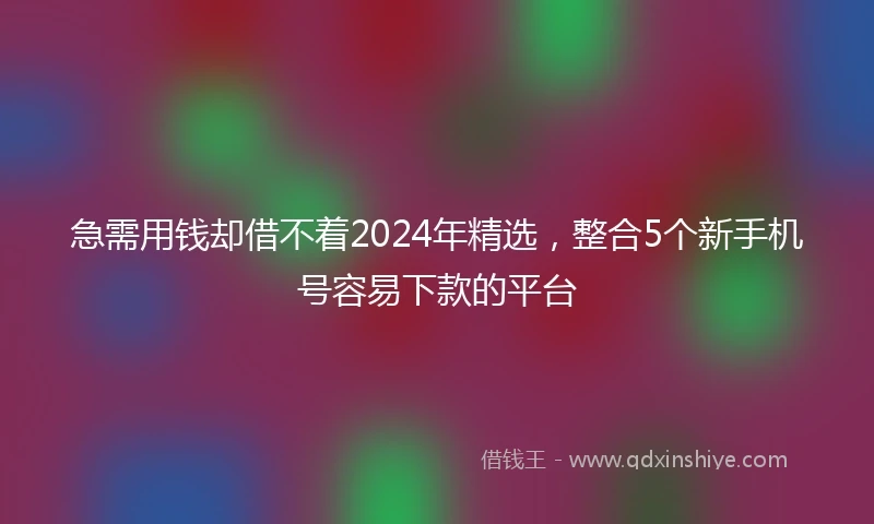 急需用钱却借不着2024年精选，整合5个新手机号容易下款的平台