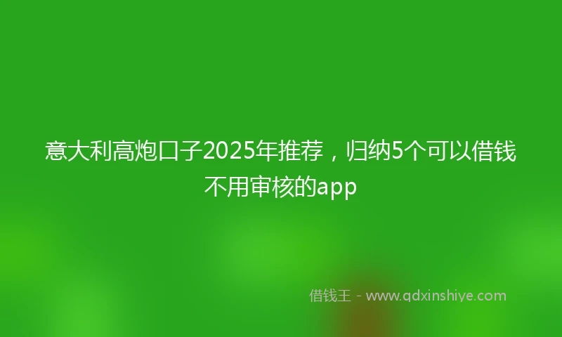 意大利高炮口子2025年推荐，归纳5个可以借钱不用审核的app
