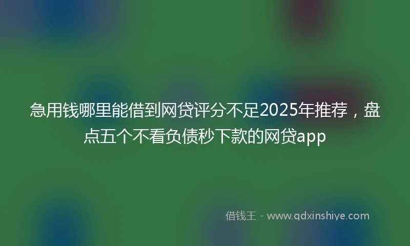 急用钱哪里能借到网贷评分不足2025年推荐，盘点五个不看负债秒下款的网贷app