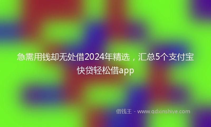 急需用钱却无处借2024年精选，汇总5个支付宝快贷轻松借app