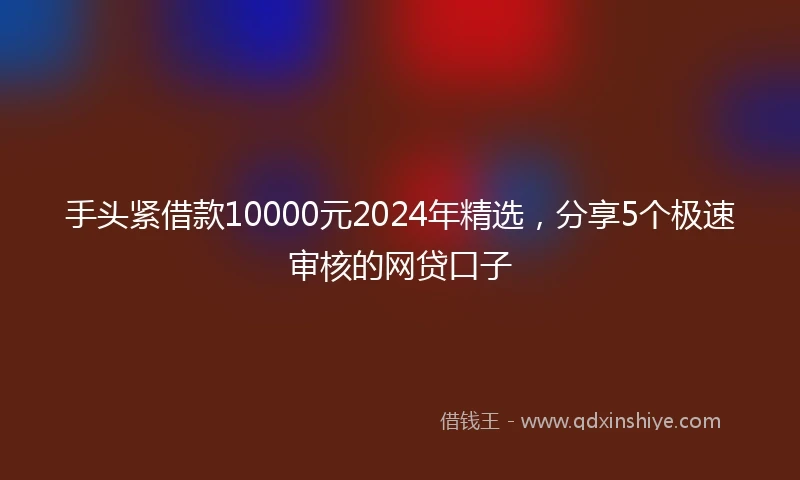 手头紧借款10000元2024年精选，分享5个极速审核的网贷口子