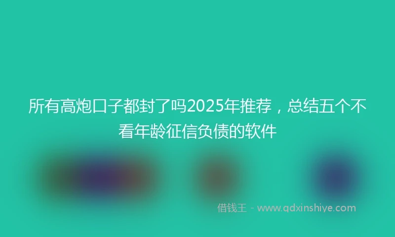 所有高炮口子都封了吗2025年推荐，总结五个不看年龄征信负债的软件