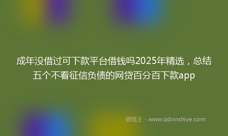 成年没借过可下款平台借钱吗2025年精选,总结五个不看征信负债的网贷百分百下款app