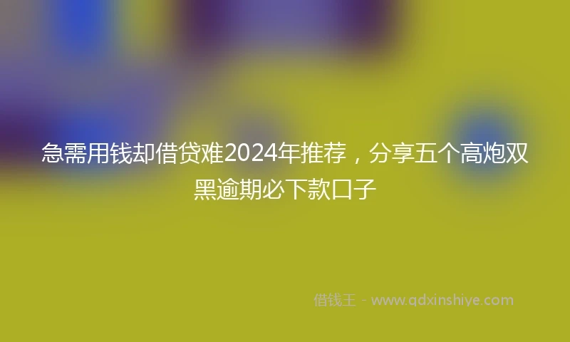 急需用钱却借贷难2024年推荐，分享五个高炮双黑逾期必下款口子