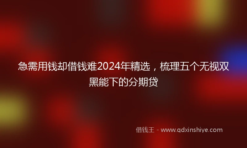 急需用钱却借钱难2024年精选，梳理五个无视双黑能下的分期贷