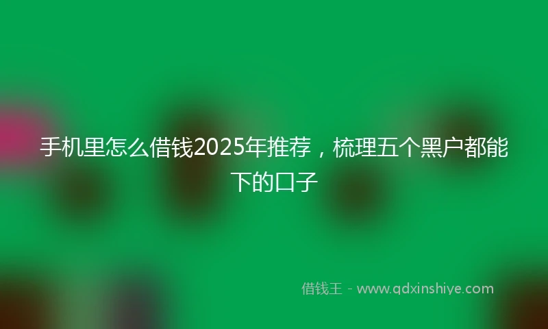 手机里怎么借钱2025年推荐，梳理五个黑户都能下的口子