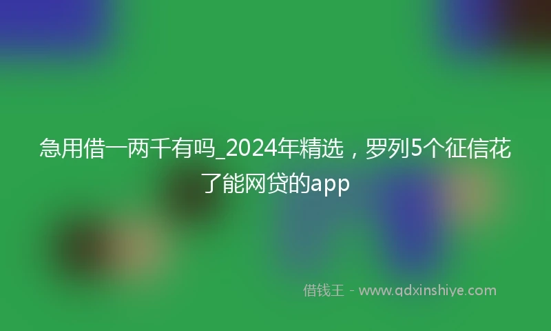 急用借一两千有吗_2024年精选，罗列5个征信花了能网贷的app