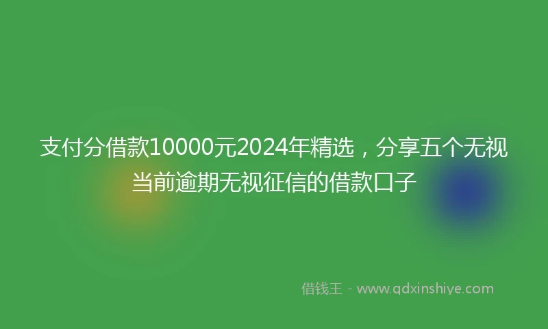 支付分借款10000元2024年精选，分享五个无视当前逾期无视征信的借款口子