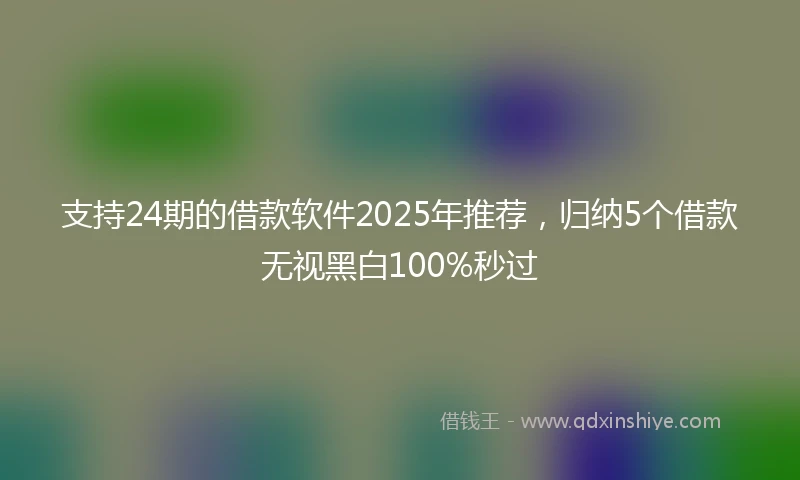 支持24期的借款软件2025年推荐，归纳5个借款无视黑白100%秒过