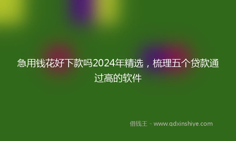 急用钱花好下款吗2024年精选,梳理五个贷款通过高的软件