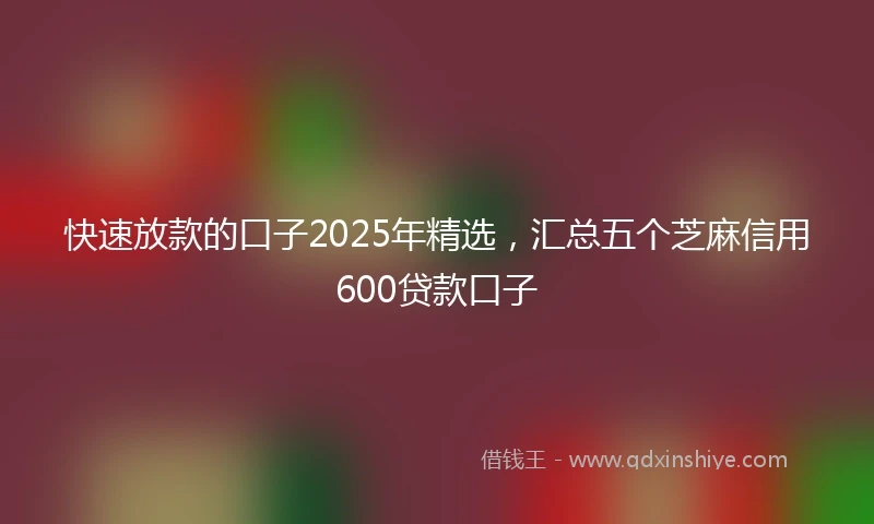 快速放款的口子2025年精选，汇总五个芝麻信用600贷款口子