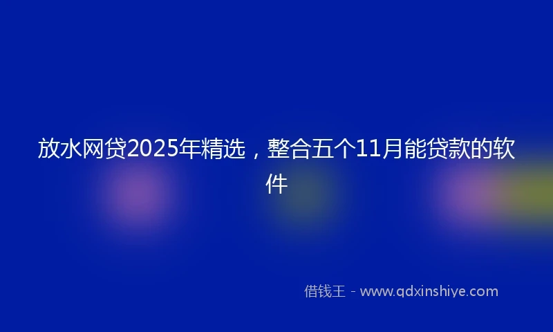 放水网贷2025年精选，整合五个11月能贷款的软件