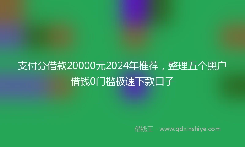支付分借款20000元2024年推荐，整理五个黑户借钱0门槛极速下款口子