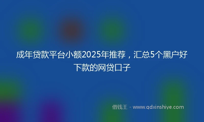 成年贷款平台小额2025年推荐，汇总5个黑户好下款的网贷口子