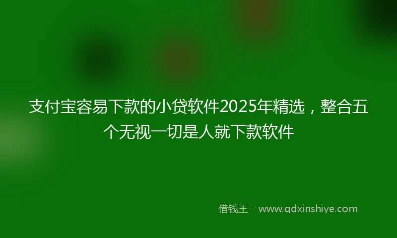 支付宝容易下款的小贷软件2025年精选，整合五个无视一切是人就下款软件