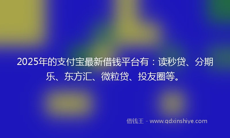 2025年的支付宝最新借钱平台有：读秒贷、分期乐、东方汇、微粒贷、投友圈等。