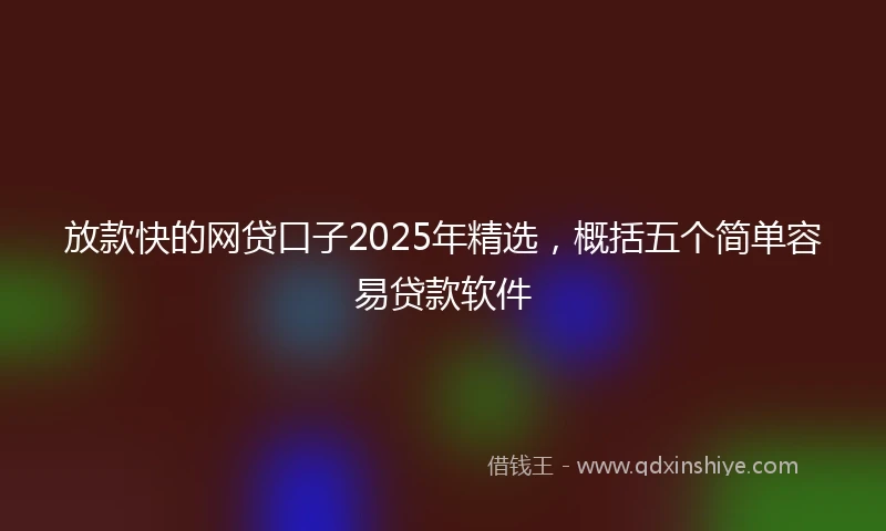 放款快的网贷口子2025年精选，概括五个简单容易贷款软件