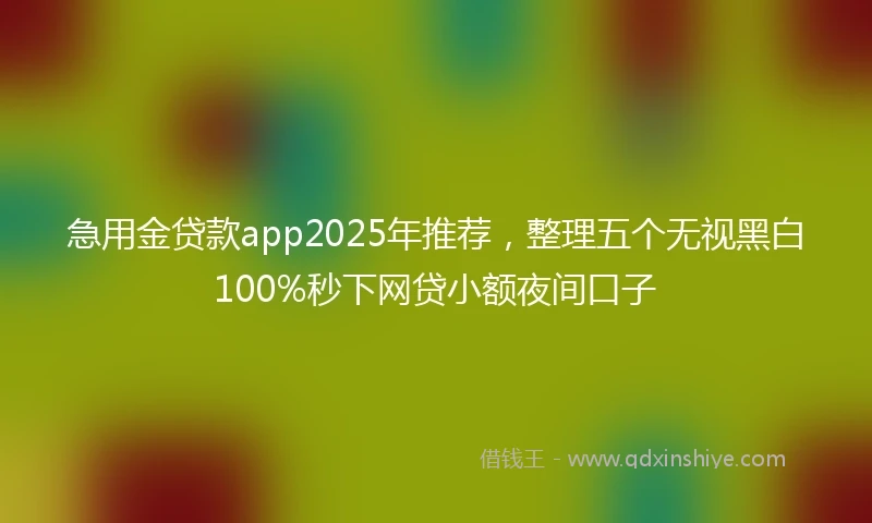 急用金贷款app2025年推荐，整理五个无视黑白100%秒下网贷小额夜间口子