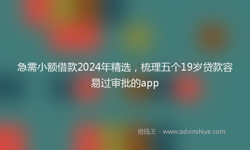 急需小额借款2024年精选，梳理五个19岁贷款容易过审批的app