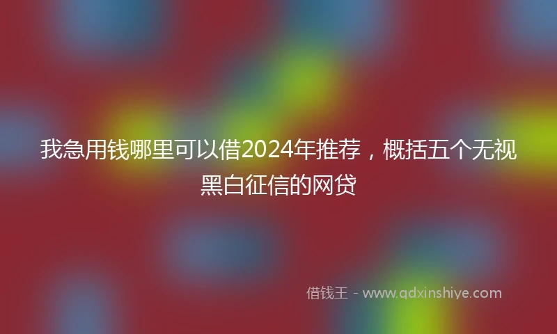 我急用钱哪里可以借2024年推荐，概括五个无视黑白征信的网贷