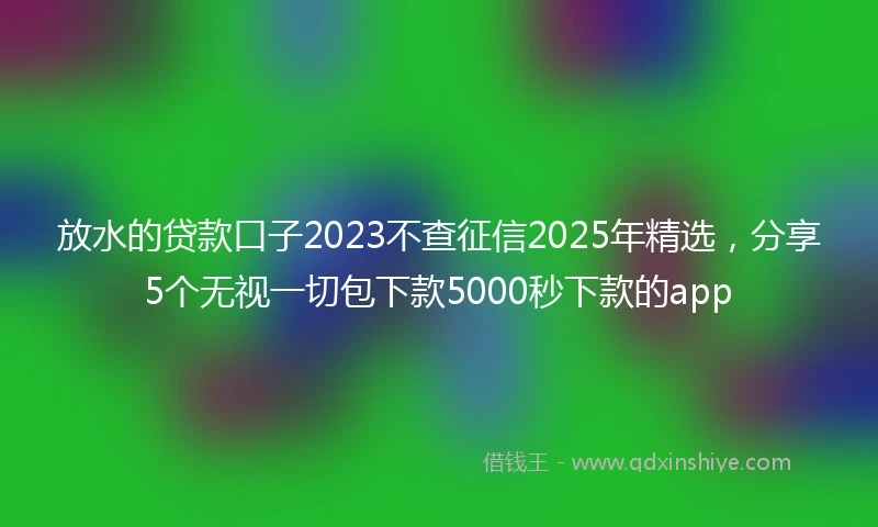 放水的贷款口子2023不查征信2025年精选，分享5个无视一切包下款5000秒下款的app