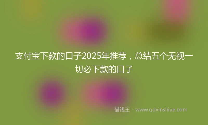 支付宝下款的口子2025年推荐，总结五个无视一切必下款的口子