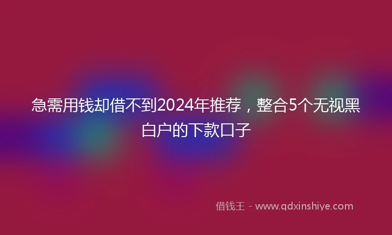 急需用钱却借不到2024年推荐，整合5个无视黑白户的下款口子