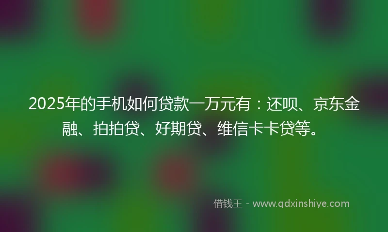 2025年的手机如何贷款一万元有：还呗、京东金融、拍拍贷、好期贷、维信卡卡贷等。
