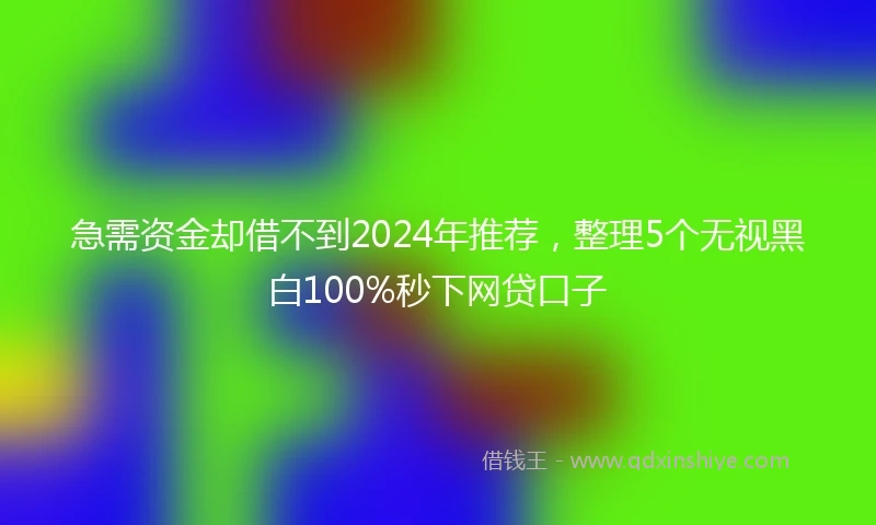 急需资金却借不到2024年推荐，整理5个无视黑白100%秒下网贷口子