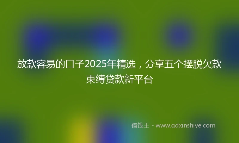 放款容易的口子2025年精选，分享五个摆脱欠款束缚贷款新平台