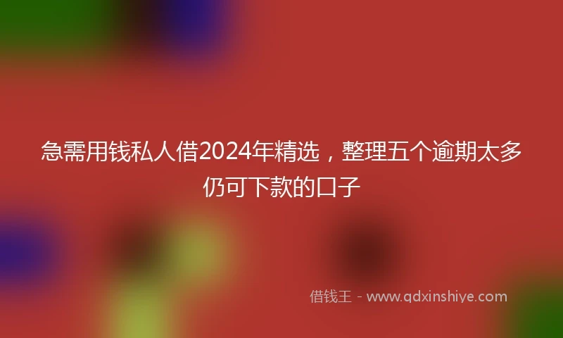 急需用钱私人借2024年精选，整理五个逾期太多仍可下款的口子
