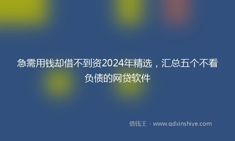急需用钱却借不到资2024年精选，汇总五个不看负债的网贷软件