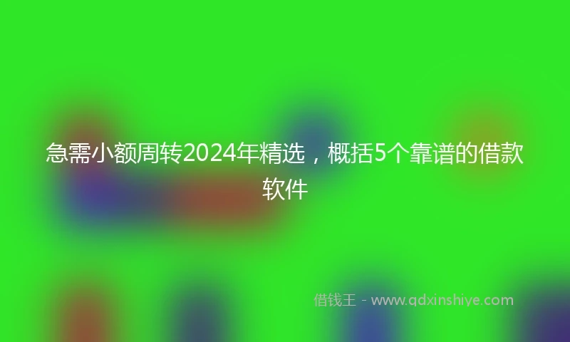 急需小额周转2024年精选，概括5个靠谱的借款软件