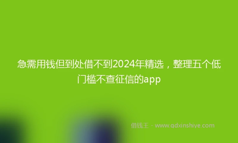急需用钱但到处借不到2024年精选，整理五个低门槛不查征信的app
