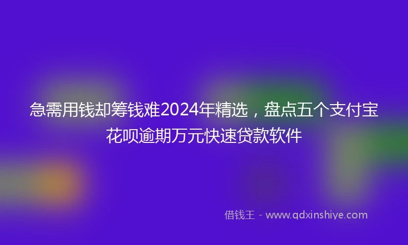 急需用钱却筹钱难2024年精选，盘点五个支付宝花呗逾期万元快速贷款软件