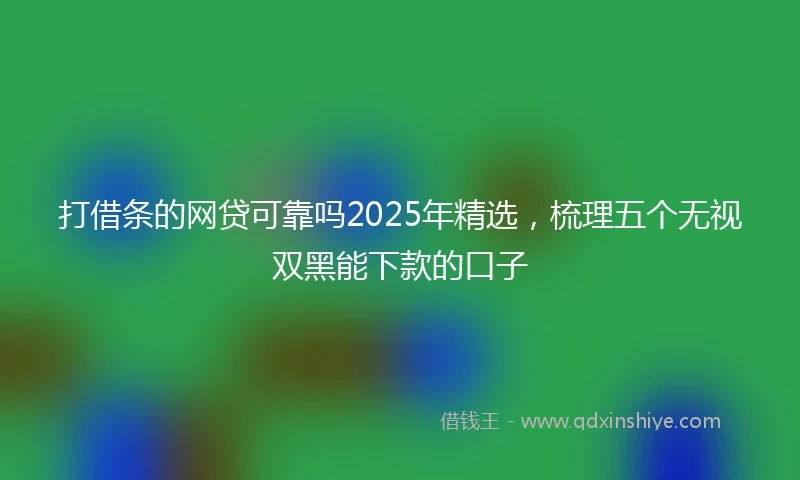 打借条的网贷可靠吗2025年精选，梳理五个无视双黑能下款的口子