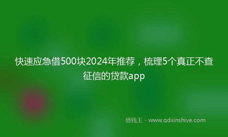 快速应急借500块2024年推荐，梳理5个真正不查征信的贷款app