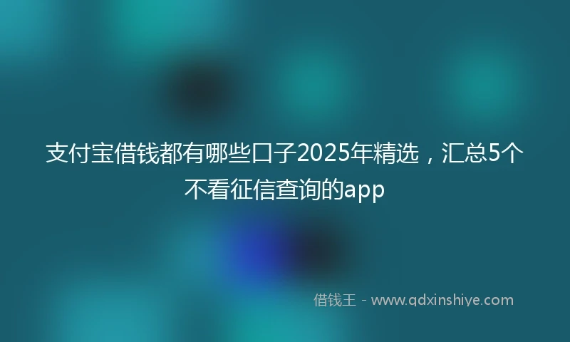 支付宝借钱都有哪些口子2025年精选，汇总5个不看征信查询的app