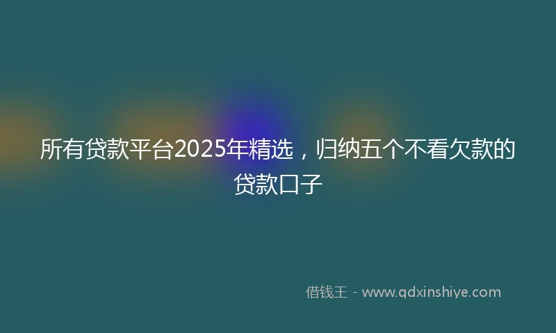 所有贷款平台2025年精选，归纳五个不看欠款的贷款口子