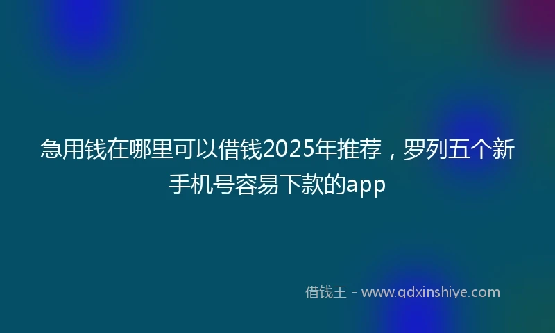 急用钱在哪里可以借钱2025年推荐，罗列五个新手机号容易下款的app