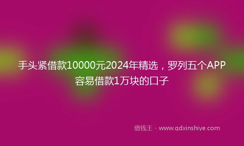 手头紧借款10000元2024年精选，罗列五个APP容易借款1万块的口子