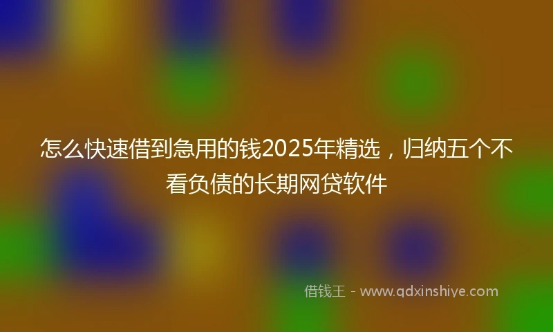 怎么快速借到急用的钱2025年精选，归纳五个不看负债的长期网贷软件