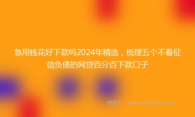 急用钱花好下款吗2024年精选，梳理五个不看征信负债的网贷百分百下款口子